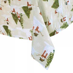 St Nicholas Square Yuletide Snowman Tablecloth
